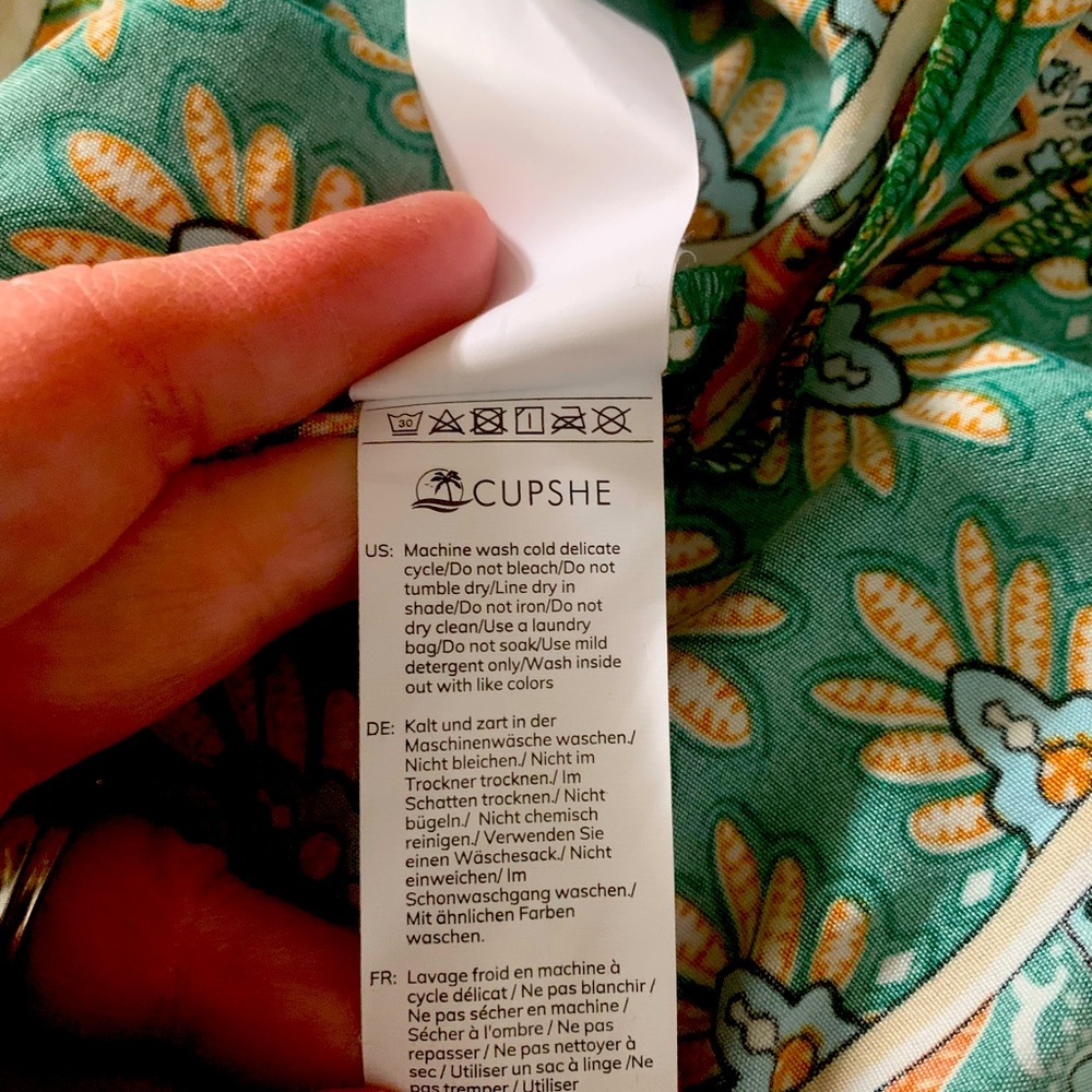 Cupshe Floral Ornate Print Tie Front Dress or Swim Coverup - Picture 2 of 10